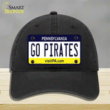 Go Pirates Novelty License Plate Hat Tag Unconstructed Cotton / Black