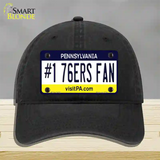 Number 1 76ers Fan Novelty License Plate Hat Tag Unconstructed Cotton / Black