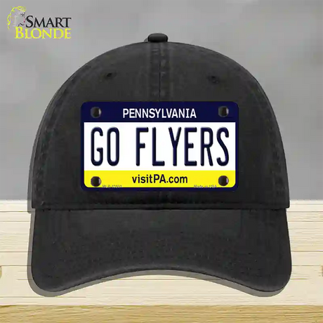 Go Flyers Novelty License Plate Hat Tag Unconstructed Cotton / Black