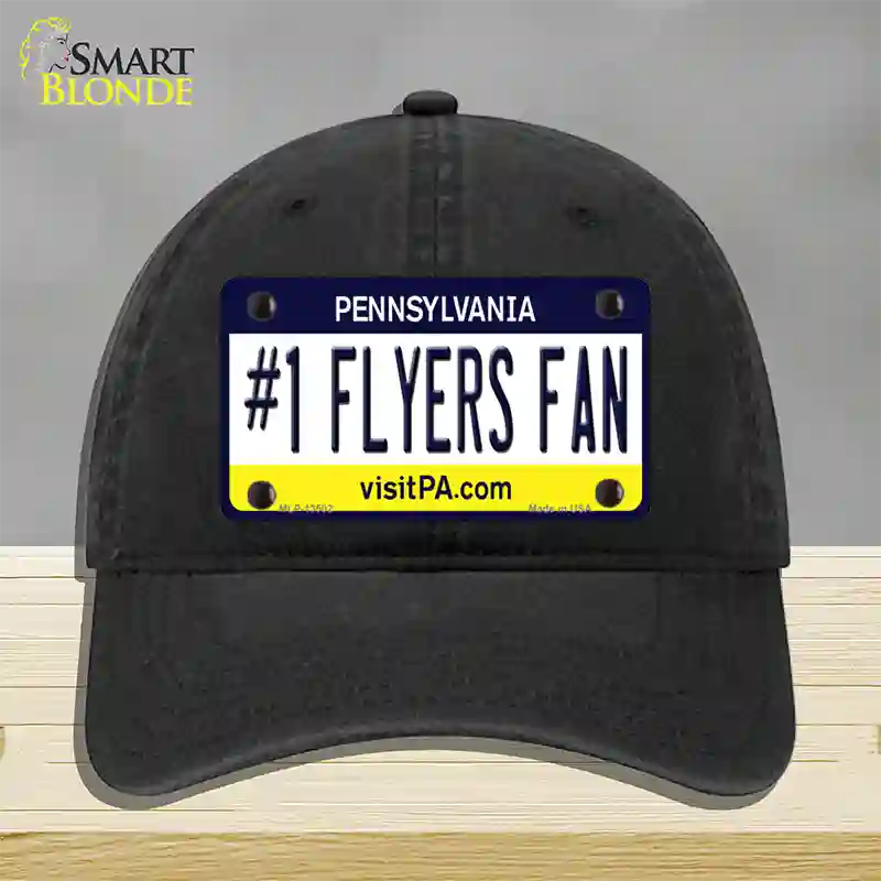 Number 1 Flyers Fan Novelty License Plate Hat Tag Unconstructed Cotton / Black