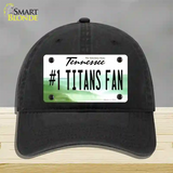 Number 1 Titans Fan Novelty License Plate Hat Tag Unconstructed Cotton / Black