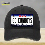 Go Cowboys Novelty License Plate Hat Tag Unconstructed Cotton / Black