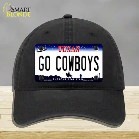 Go Cowboys Novelty License Plate Hat Tag Unconstructed Cotton / Black