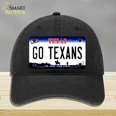 Go Texans Novelty License Plate Hat Tag Unconstructed Cotton / Black