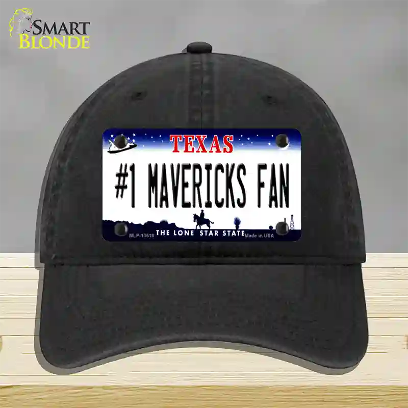 Number 1 Mavericks Fan Novelty License Plate Hat Tag Unconstructed Cotton / Black