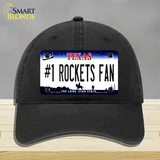 Number 1 Rockets Fan Novelty License Plate Hat Tag Unconstructed Cotton / Black