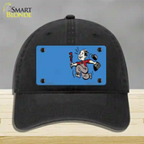 Plumber Offset Novelty License Plate Hat Unconstructed Cotton / Black