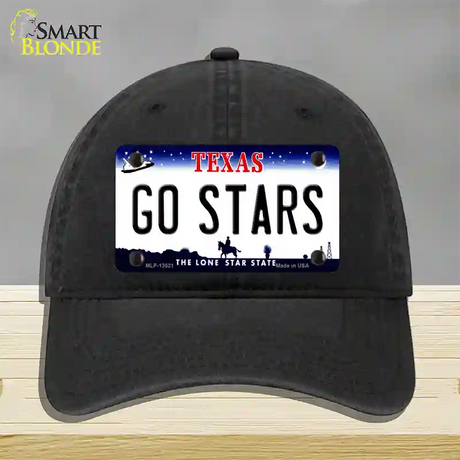 Go Stars Novelty License Plate Hat Tag Unconstructed Cotton / Black