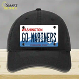 Go Mariners Novelty License Plate Hat Tag Unconstructed Cotton / Black