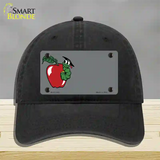 Teacher Apple Offset Novelty License Plate Hat Unconstructed Cotton / Black