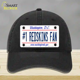 Number 1 Redskins Fan Novelty License Plate Hat Tag Unconstructed Cotton / Black