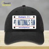 Number 1 Nationals Fan Novelty License Plate Hat Tag Unconstructed Cotton / Black