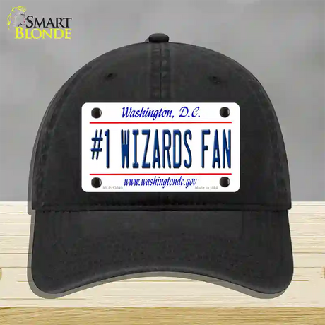 Number 1 Wizards Fan Novelty License Plate Hat Tag Unconstructed Cotton / Black