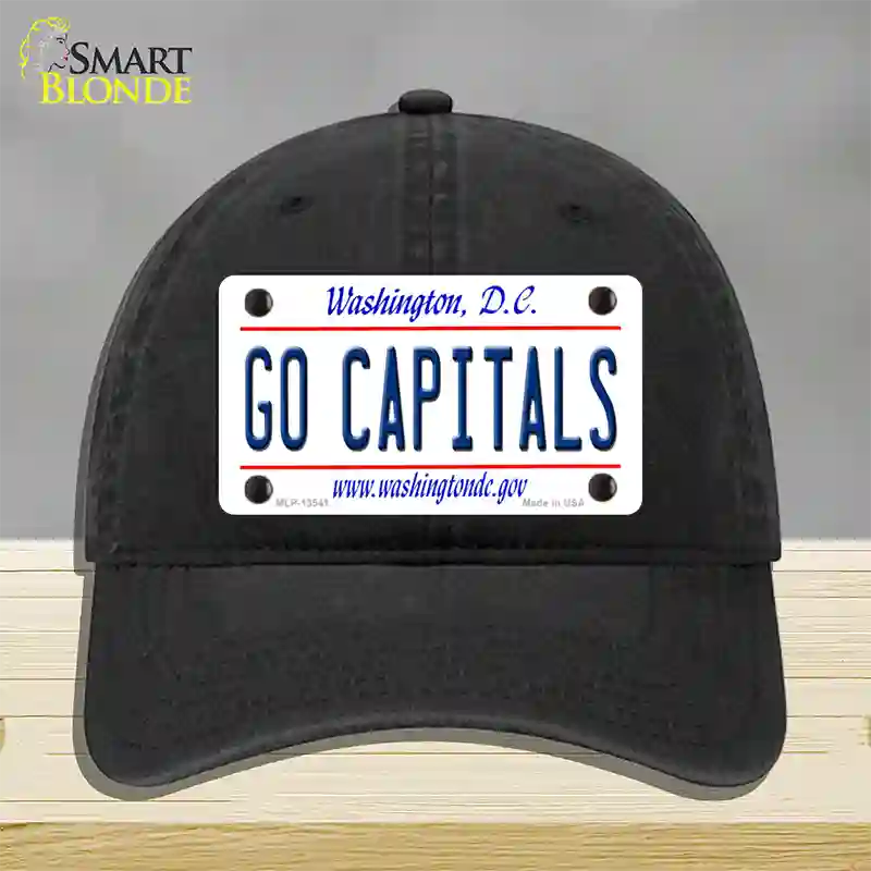 Go Capitals Novelty License Plate Hat Tag Unconstructed Cotton / Black