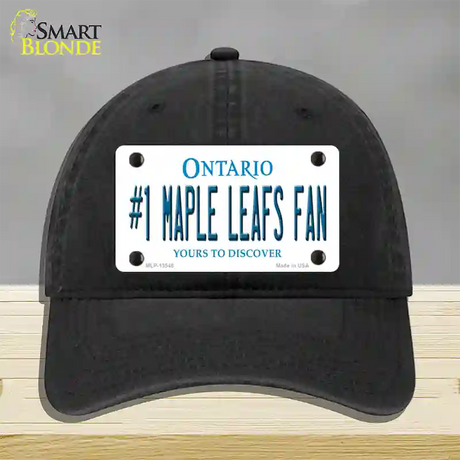 Number 1 Maple Leafs Fan Novelty License Plate Hat Tag Unconstructed Cotton / Black