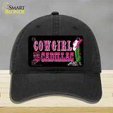 Cowgirl Cadillac Novelty License Plate Hat Unconstructed Cotton / Black