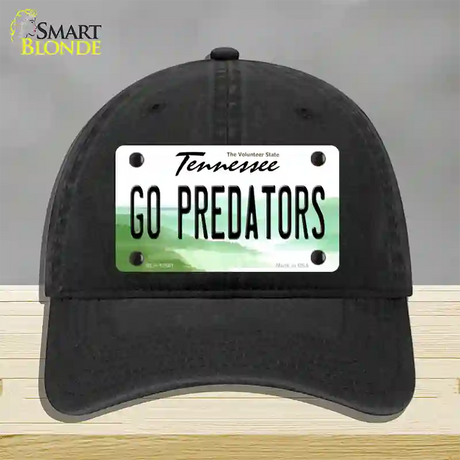 Go Predators Novelty License Plate Hat Tag Unconstructed Cotton / Black