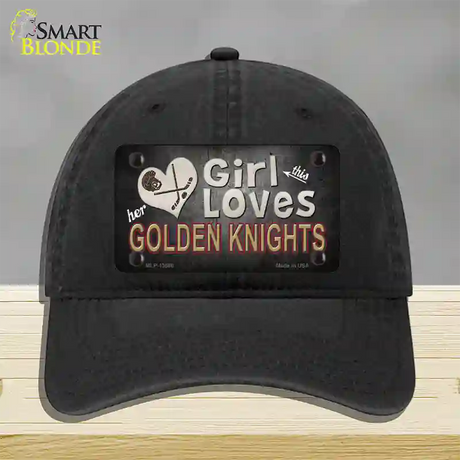 This Girl Loves Her Golden Knights Novelty License Plate Hat Tag Unconstructed Cotton / Black