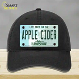 Apple Cider New Hampshire Novelty License Plate Hat Tag Unconstructed Cotton / Black