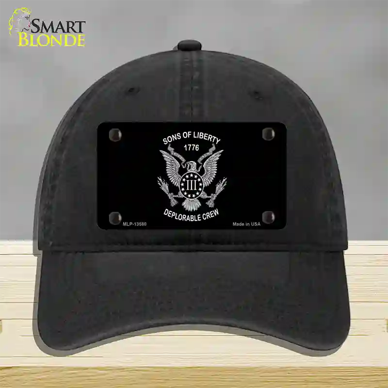 Sons of Liberty 1776 Novelty License Plate Hat Tag Unconstructed Cotton / Black