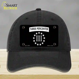 3 Percenter Ring of Stars Novelty License Plate Hat Tag Unconstructed Cotton / Black