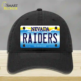 Raiders Nevada Novelty License Plate Hat Tag Unconstructed Cotton / Black