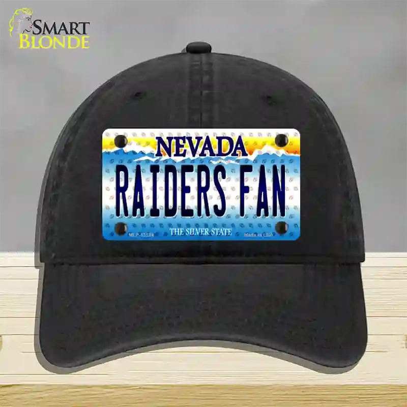 Raiders Fan Nevada Novelty License Plate Hat Tag Unconstructed Cotton / Black