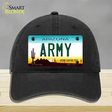 Army Arizona Novelty License Plate Hat Tag Unconstructed Cotton / Black