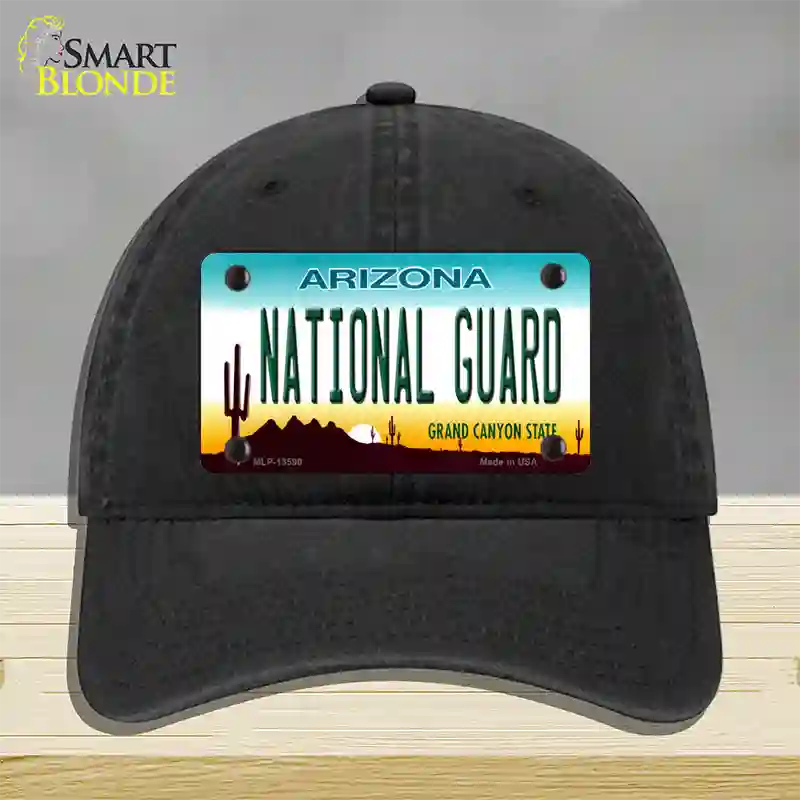 National Guard Arizona Novelty License Plate Hat Tag Unconstructed Cotton / Black