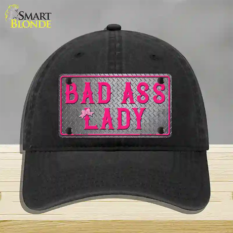 Bad Ass Lady Novelty License Plate Hat Tag Unconstructed Cotton / Black