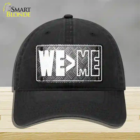 We Greater Than Me Novelty License Plate Hat Tag Unconstructed Cotton / Black