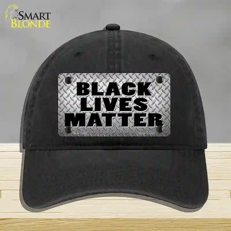 Black Lives Matter Diamond Plate Novelty License Plate Hat Tag Unconstructed Cotton / Black