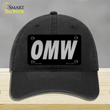 OMW Black Novelty License Plate Hat Tag Unconstructed Cotton / Black