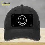 Smiley Black Novelty License Plate Hat Tag Unconstructed Cotton / Black