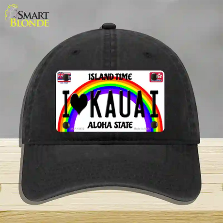 I Heart Kauai Novelty License Plate Hat Tag Unconstructed Cotton / Black