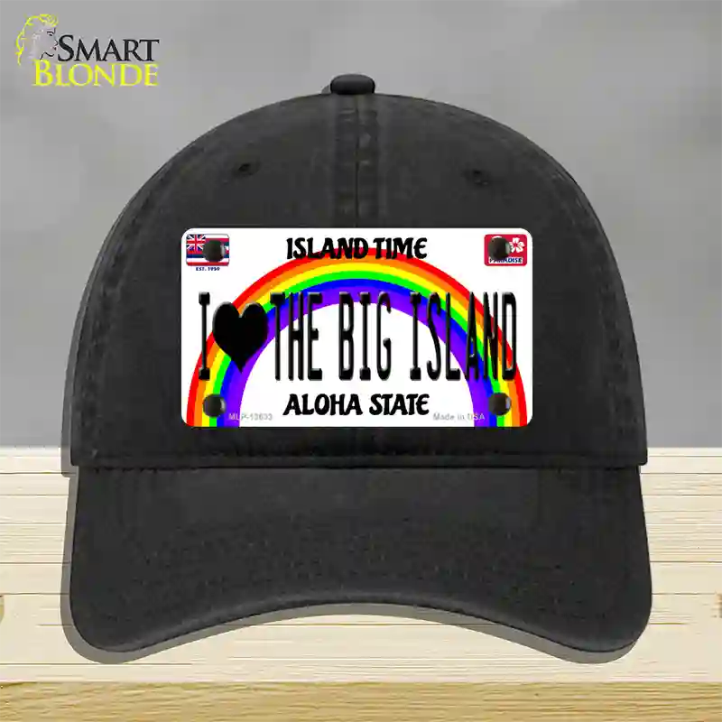 I Heart Big Island Novelty License Plate Hat Tag Unconstructed Cotton / Black