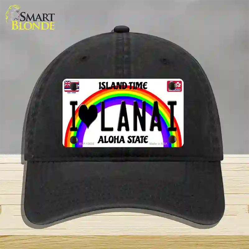 I Heart Lanai Novelty License Plate Hat Tag Unconstructed Cotton / Black