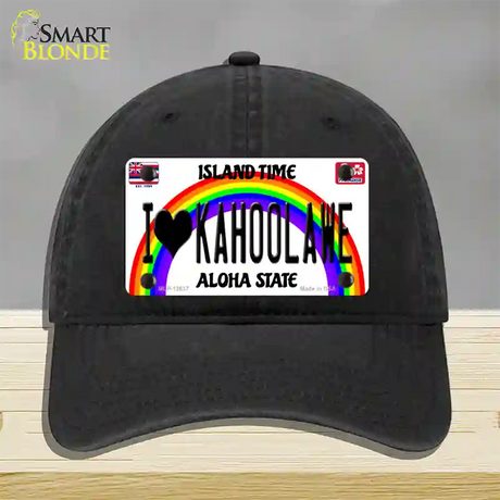 I Heart Kahoolawe Novelty License Plate Hat Tag Unconstructed Cotton / Black