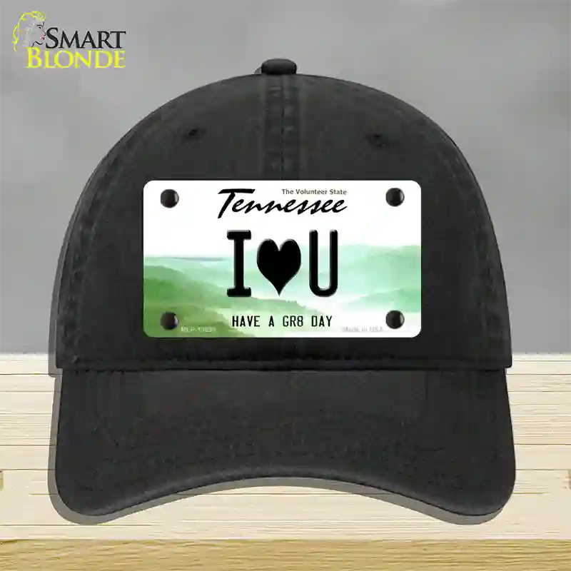 I Heart You Novelty License Plate Hat Tag Unconstructed Cotton / Black