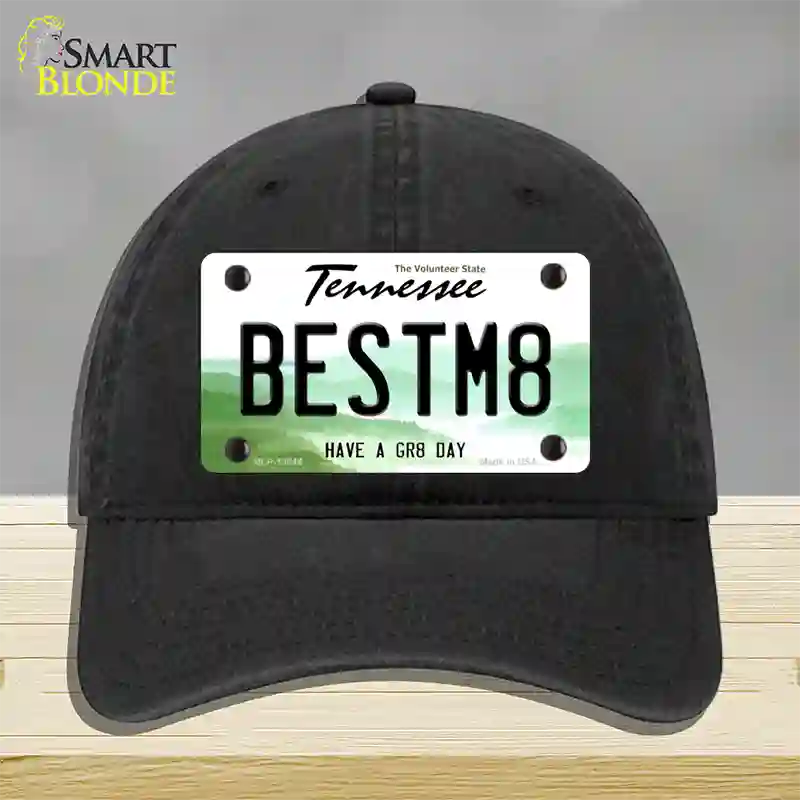 Best Mate Novelty License Plate Hat Tag Unconstructed Cotton / Black