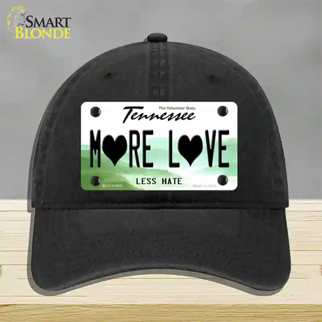 More Love Novelty License Plate Hat Tag Unconstructed Cotton / Black