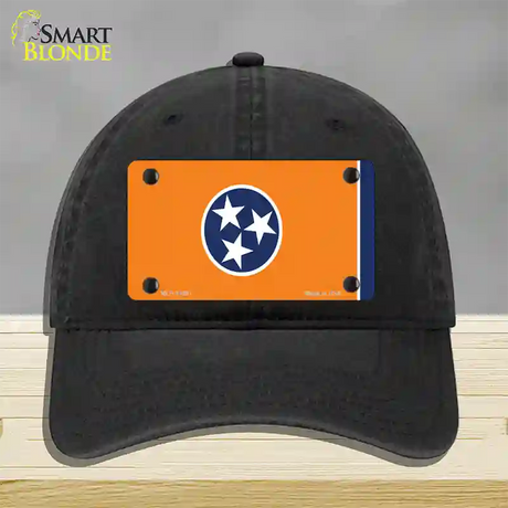 Tennessee Flag Orange Novelty License Plate Hat Tag Unconstructed Cotton / Black