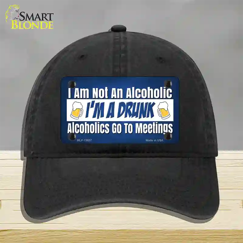 Im A Drunk Novelty License Plate Hat Tag Unconstructed Cotton / Black