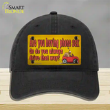 Are You Having Phone Sex Novelty License Plate Hat Tag Unconstructed Cotton / Black