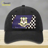 Connecticut Racing Flag Novelty License Plate Hat Tag Unconstructed Cotton / Black