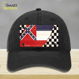 Mississippi Racing Flag Novelty License Plate Hat Tag Unconstructed Cotton / Black