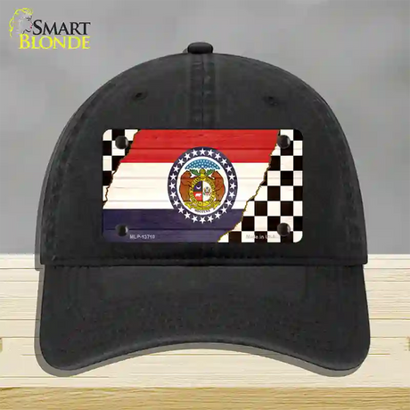 Missouri Racing Flag Novelty License Plate Hat Tag Unconstructed Cotton / Black