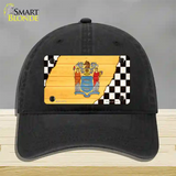 New Jersey Racing Flag Novelty License Plate Hat Tag Unconstructed Cotton / Black