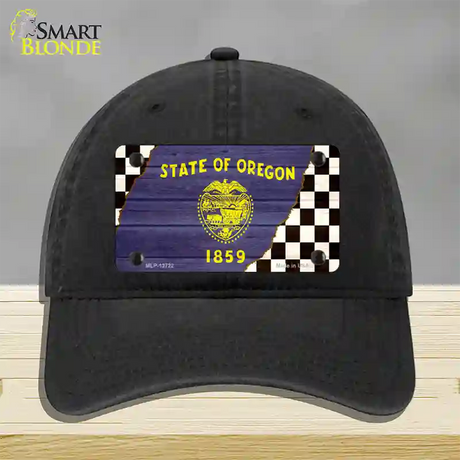 Oregon Racing Flag Novelty License Plate Hat Tag Unconstructed Cotton / Black