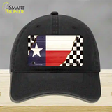 Texas Racing Flag Novelty License Plate Hat Tag Unconstructed Cotton / Black